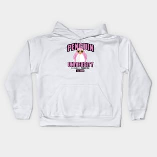 Penguin University - Pink Kids Hoodie